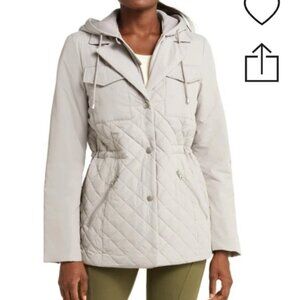 Zella Quilted Hooded Active Jacket sz L